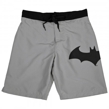 Batman Hush Symbol Heather Grey Board Shorts - SuperHeroStuff